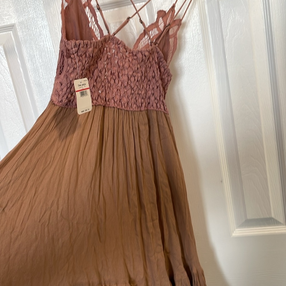 FREE PEOPLE ADELL TWO-TONED SLIP DRESS ROSE SIZE XS - Picture 10 of 12